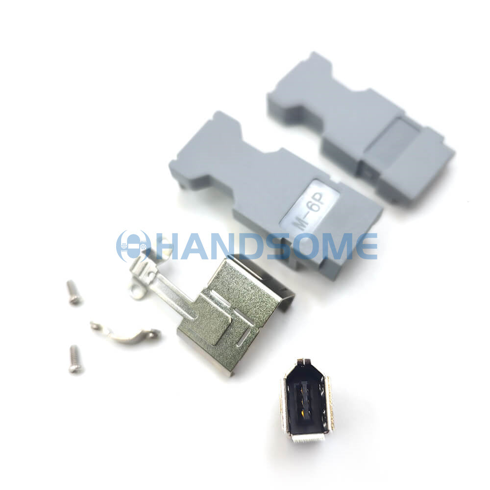 IEEE1394 SM-6P Male Plug FireWire 1394 servo Connector for automation systems