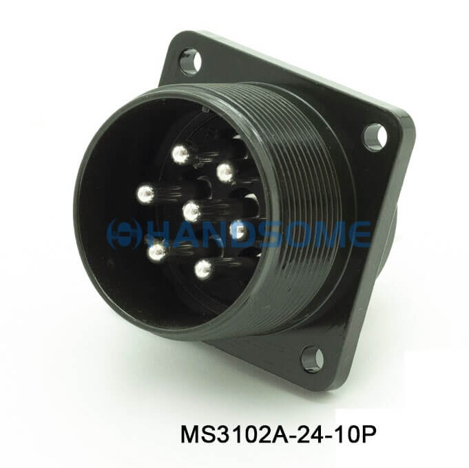MS3102A-24-10P MIL-DTL-5015 Circular MIL Spec Connector 7P Socket