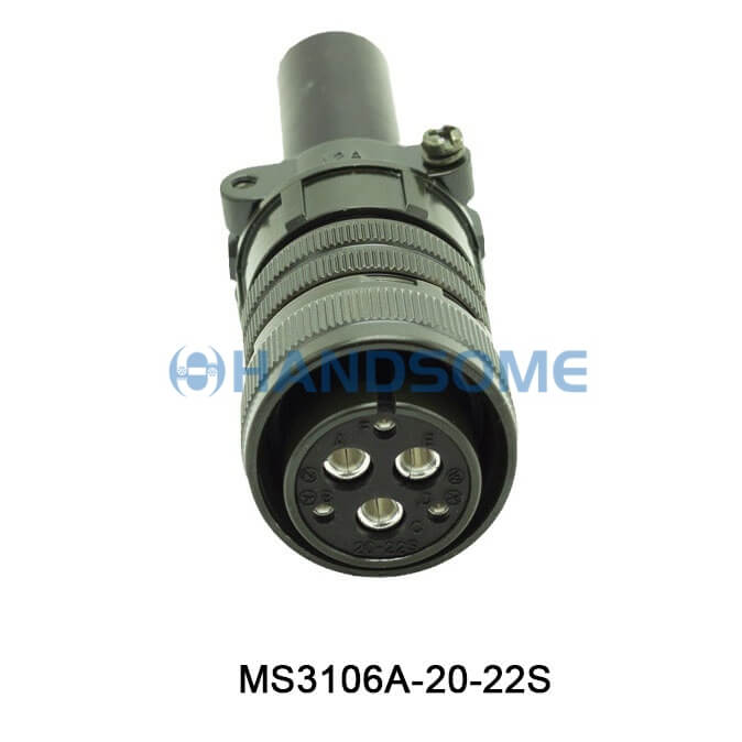 MS3106A-20-22S MIL-DTL-5015 Circular MIL Spec Connector 6P Plug