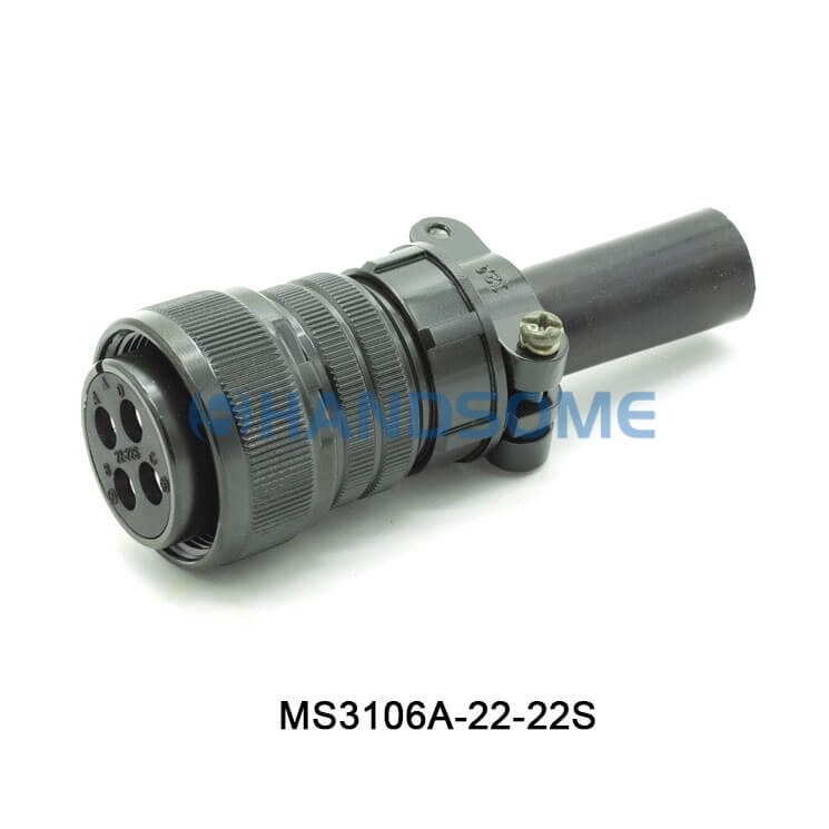 MS3106A-22-22S MIL-DTL-5015 Circular MIL Spec Connector 4P Plug