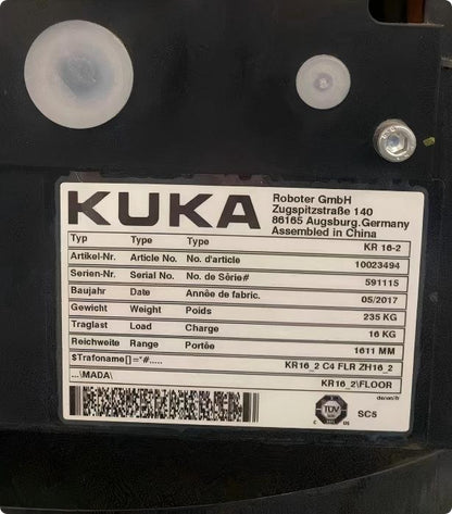 KR 16-2 Standard Type Sixth Axis Robot In-line Wrist New