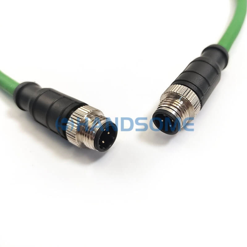 M12 4P D-coded Cables, M12 4P D-coded Male to M12 4P D-coded Male Cable