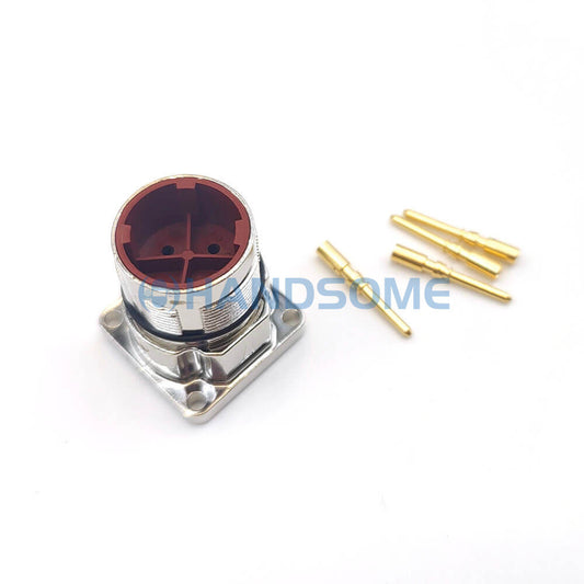 M23 Power 4-Pin Male Socket Panel Mount Connector, Circular Industrial Plug for Servo Motors & Power Supply