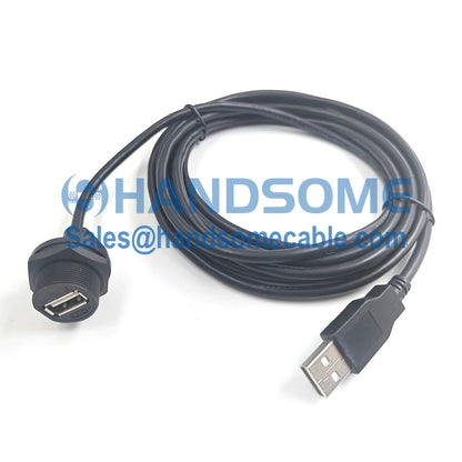 USB 2.0 Female Receptacle to Male Cable